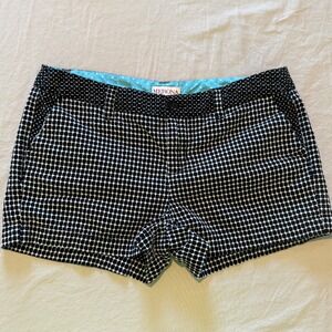 Women's Merona Chambray Shorts Mid Rise Size 4 Black Polka Dot Casual
